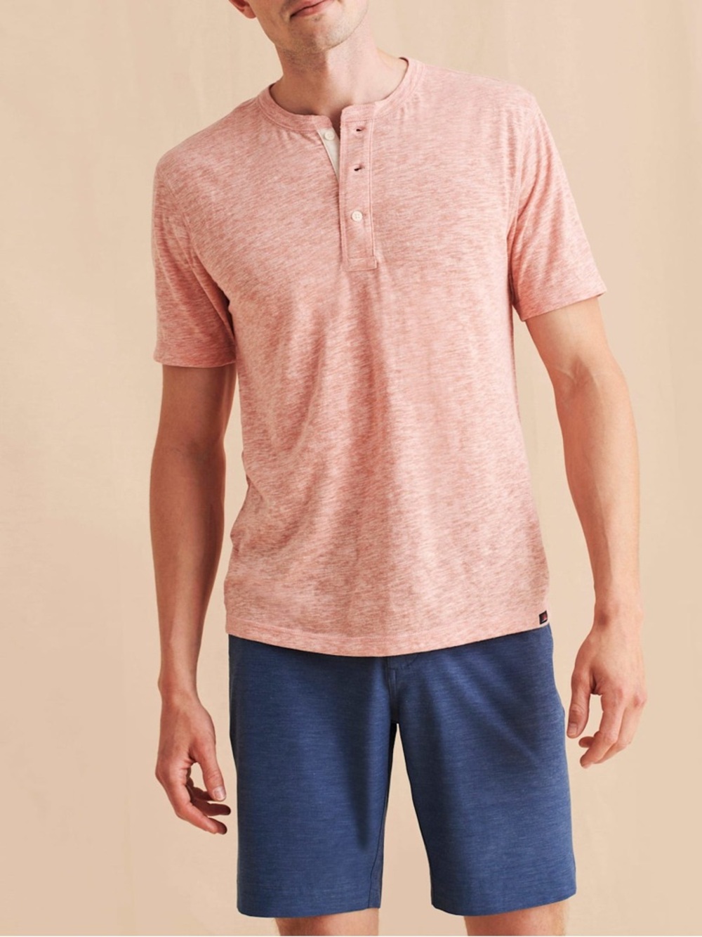 Faherty Heathered red  Short-Sleeve Crew Tee